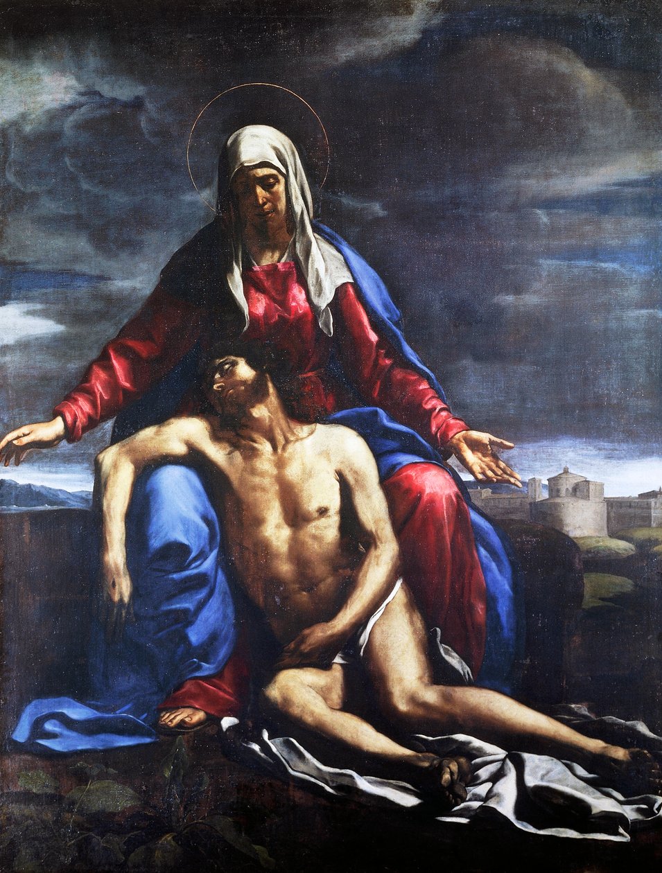虔诚，由Francesco Cozza（1605-1682）创作，布面油画，221x167厘米。 作者 弗朗西斯科·科扎（Francesco Cozza）