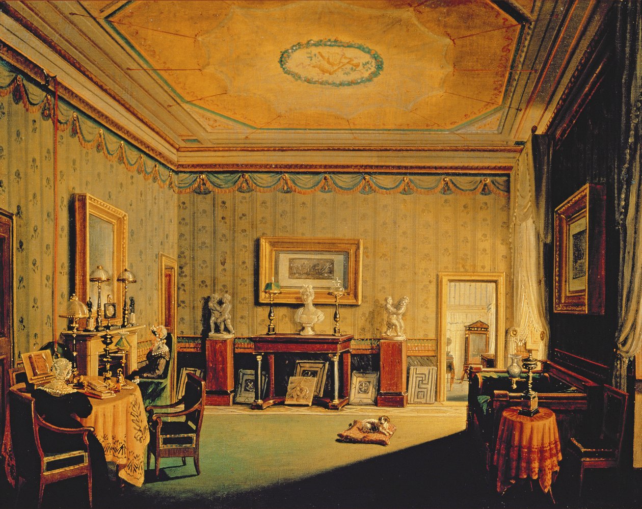 1830年至40年代Barbierrini House的沙龙 作者 弗朗切斯科·迪奥菲比
