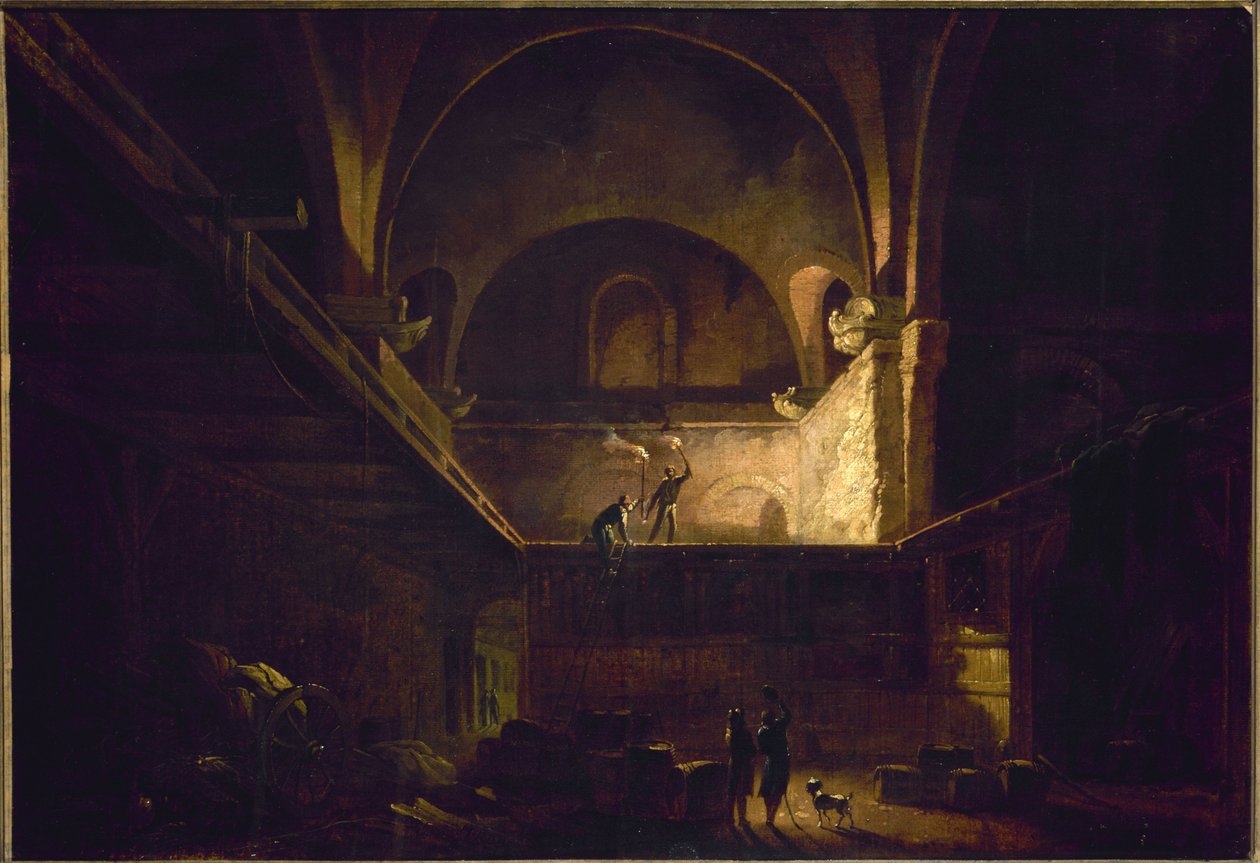 Le Tonnelier du palais des thermes de Julien，约 1800 年（布面油画纸） 作者 弗朗切斯科·菲丹扎