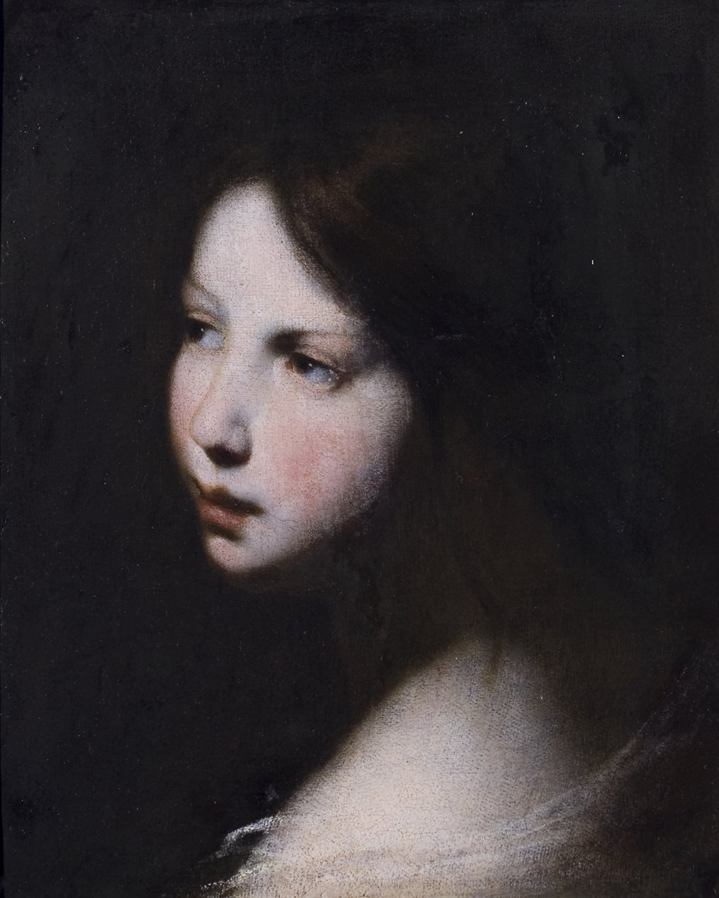 一个女孩的头，c.1640 作者 弗朗切斯科·弗里尼（Francesco Furini）