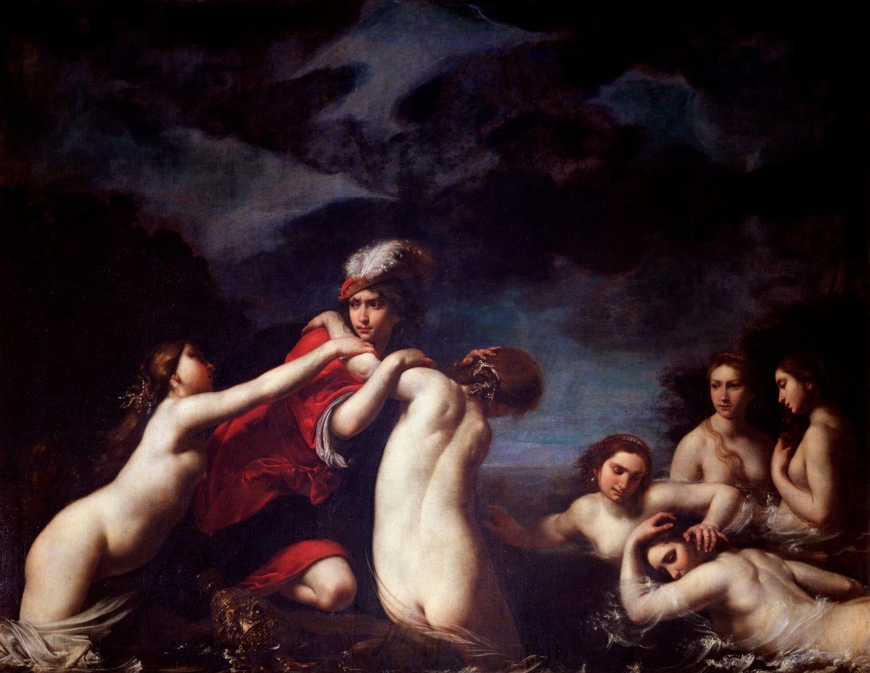 海拉斯和若虫 弗朗切斯科·弗里尼 (Francesco Furini) (1604-1646) 的画作，佛罗伦萨，皮蒂宫 作者 弗朗切斯科·弗里尼（Francesco Furini）