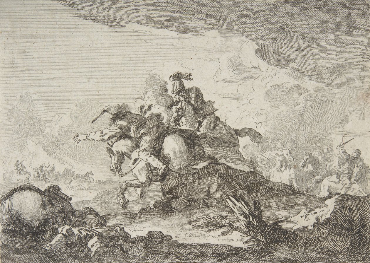 骑兵冲锋，18世纪中后期。 作者 弗朗切斯科·朱塞佩·卡萨诺瓦（Francesco Giuseppe Casanova）