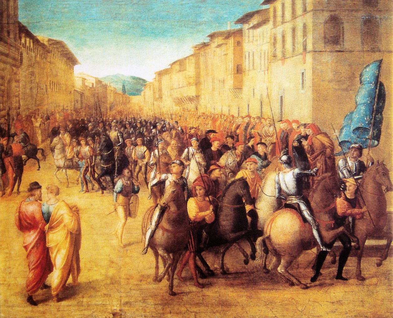 1494 年 11 月 17 日，查理八世率领的法国军队进入佛罗伦萨，弗朗切斯科-格拉纳奇摄 作者 弗朗切斯科·格拉纳奇（Francesco Granacci）