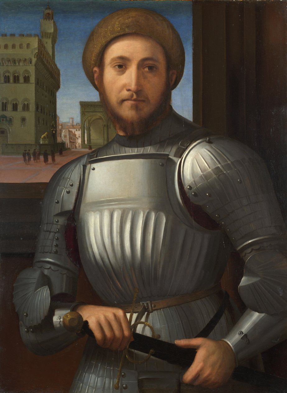 一个装甲的人的肖像，c。 1510 作者 弗朗切斯科·格拉纳奇（Francesco Granacci）
