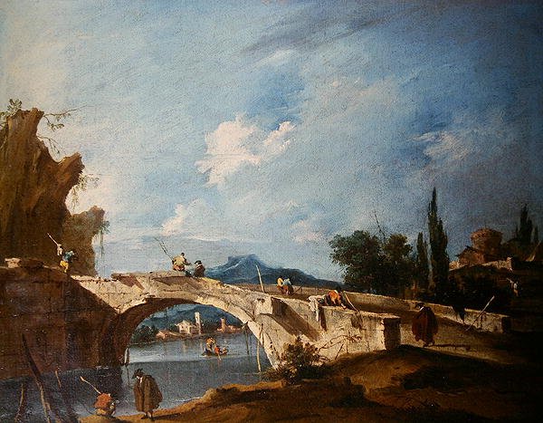 河流风景（布面油画） 作者 弗朗切斯科·瓜迪（Francesco Guardi）