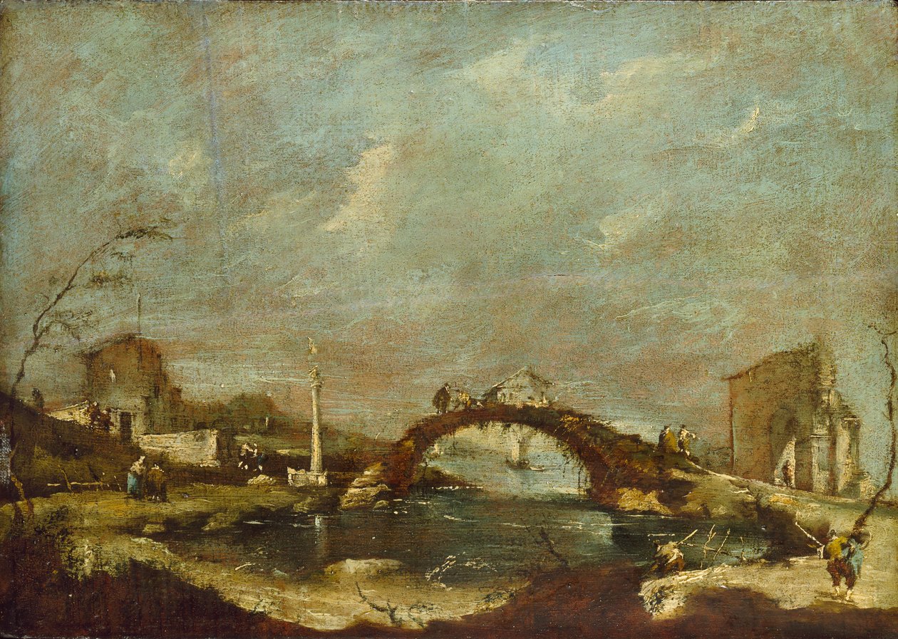 随想曲风景，18世纪中期 作者 弗朗切斯科·瓜迪（Francesco Guardi）