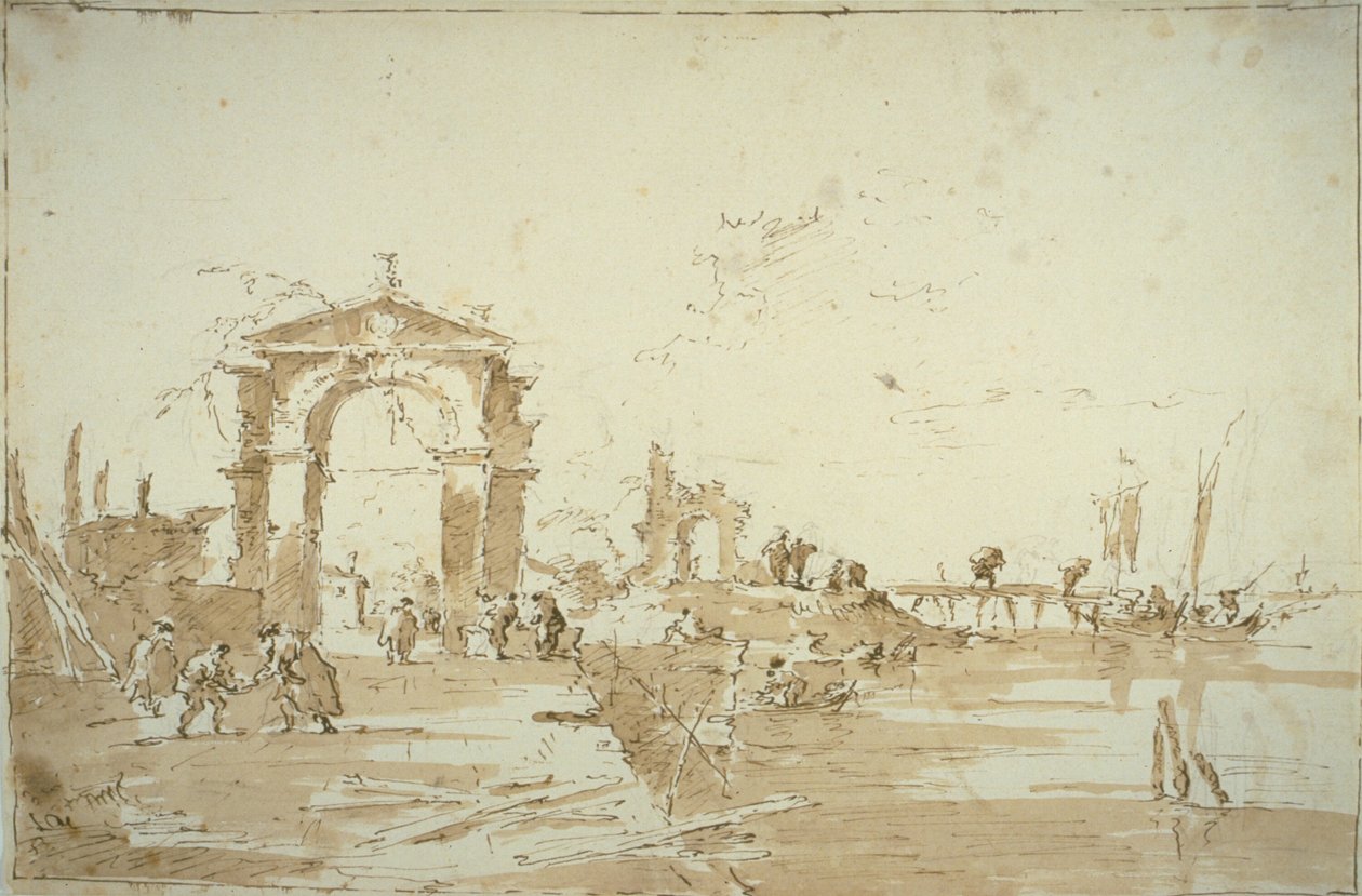 登陆桥附近的通道 作者 弗朗切斯科·瓜迪（Francesco Guardi）
