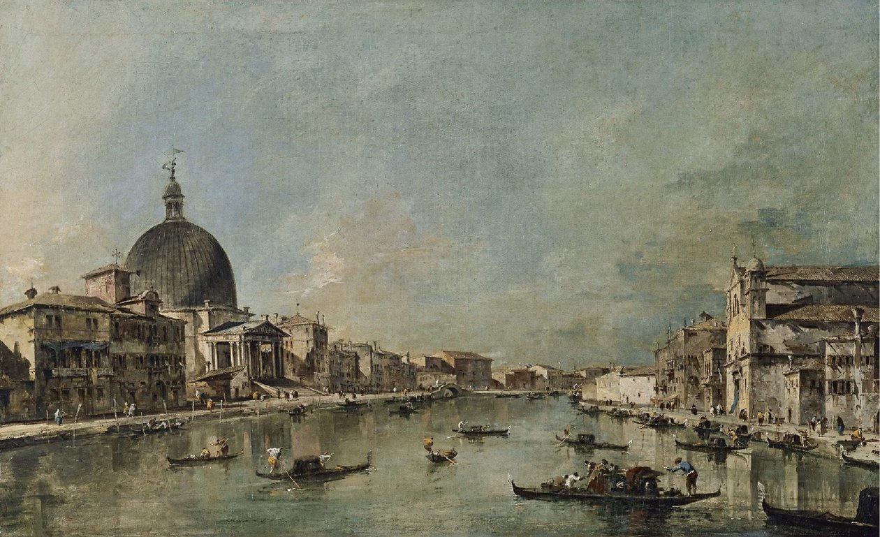 大运河与圣西梅翁皮科洛和圣卢西亚 作者 弗朗切斯科·瓜迪（Francesco Guardi）