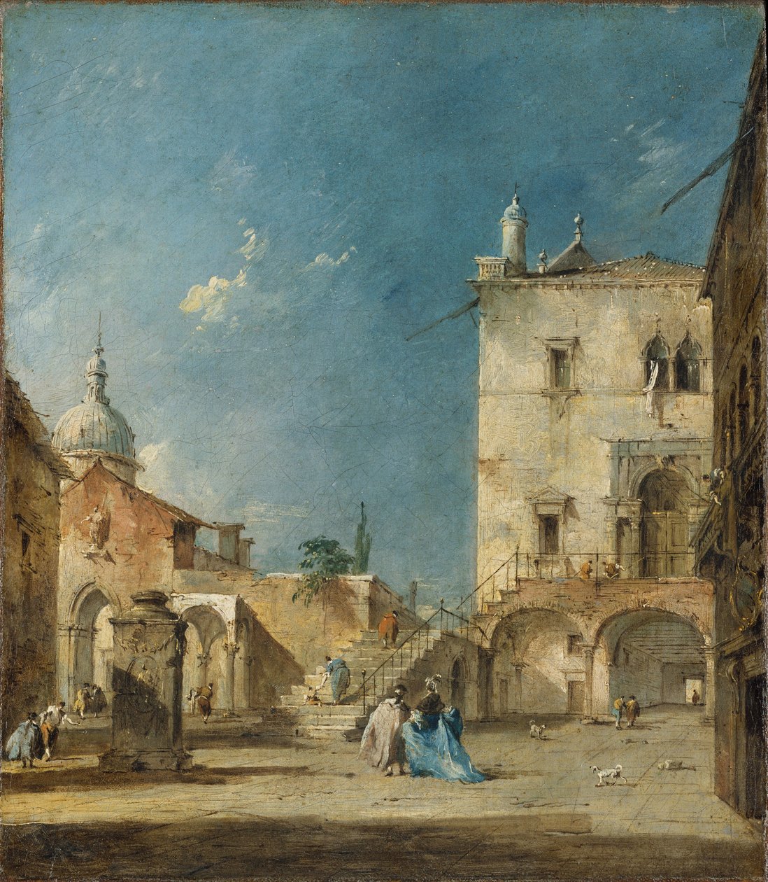 威尼斯广场或坎波的虚构景观，1780年 作者 弗朗切斯科·瓜迪（Francesco Guardi）