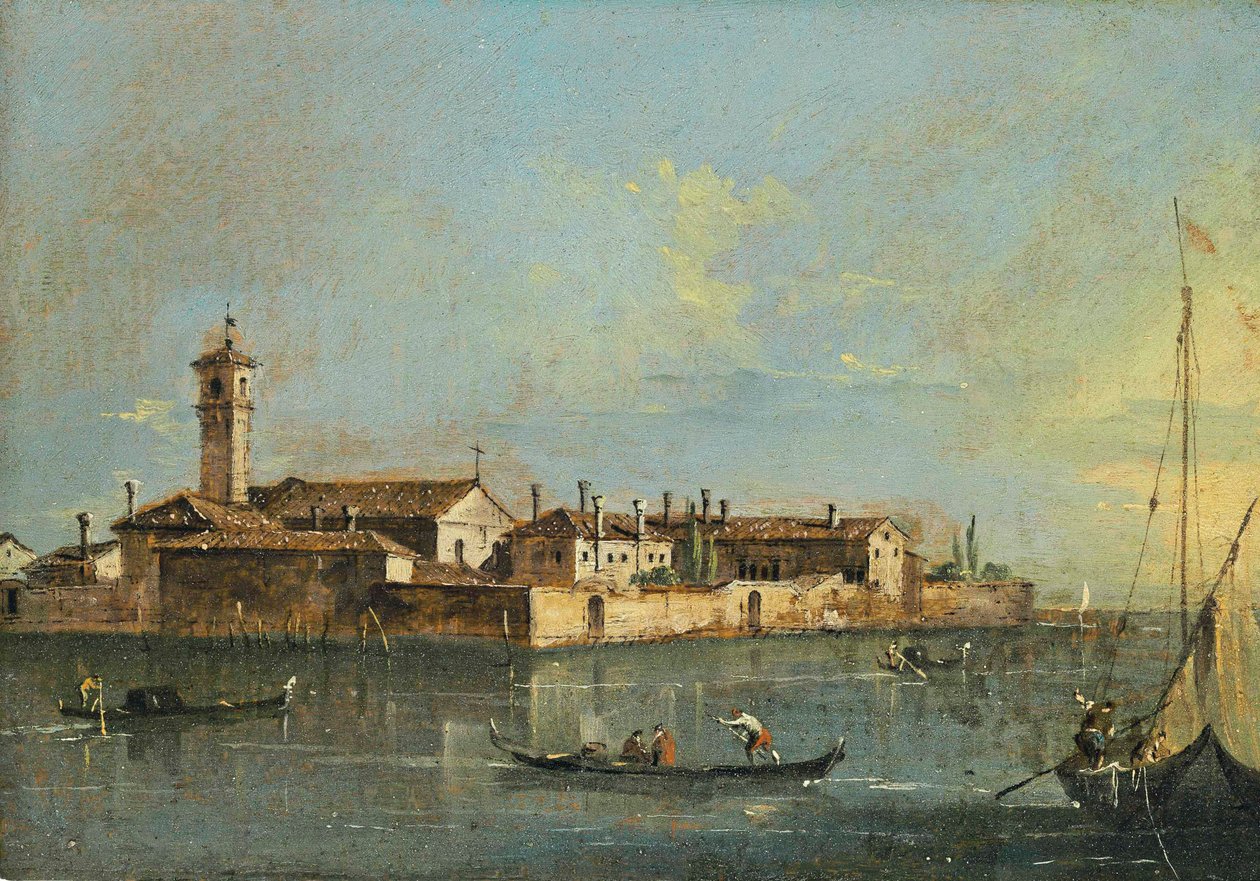 Isola del Lazzaretto Vecchio, 18世纪下半叶。 作者 弗朗切斯科·瓜迪（Francesco Guardi）