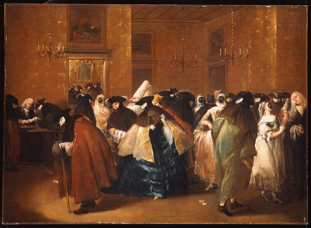 威尼斯里多托嘉年华服装的女士们先生们 作者 弗朗切斯科·瓜迪（Francesco Guardi）