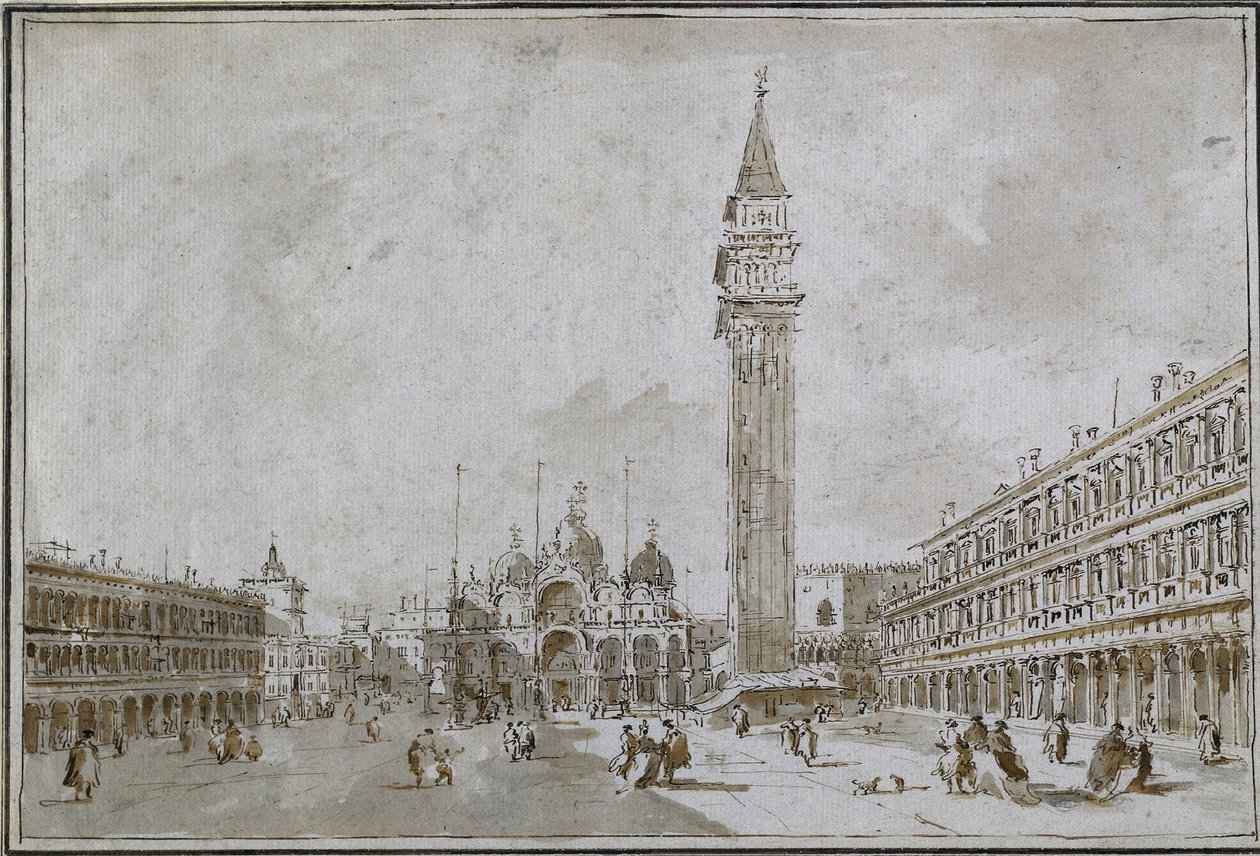 圣马可广场，威尼斯，1780年代。 作者 弗朗切斯科·瓜迪（Francesco Guardi）