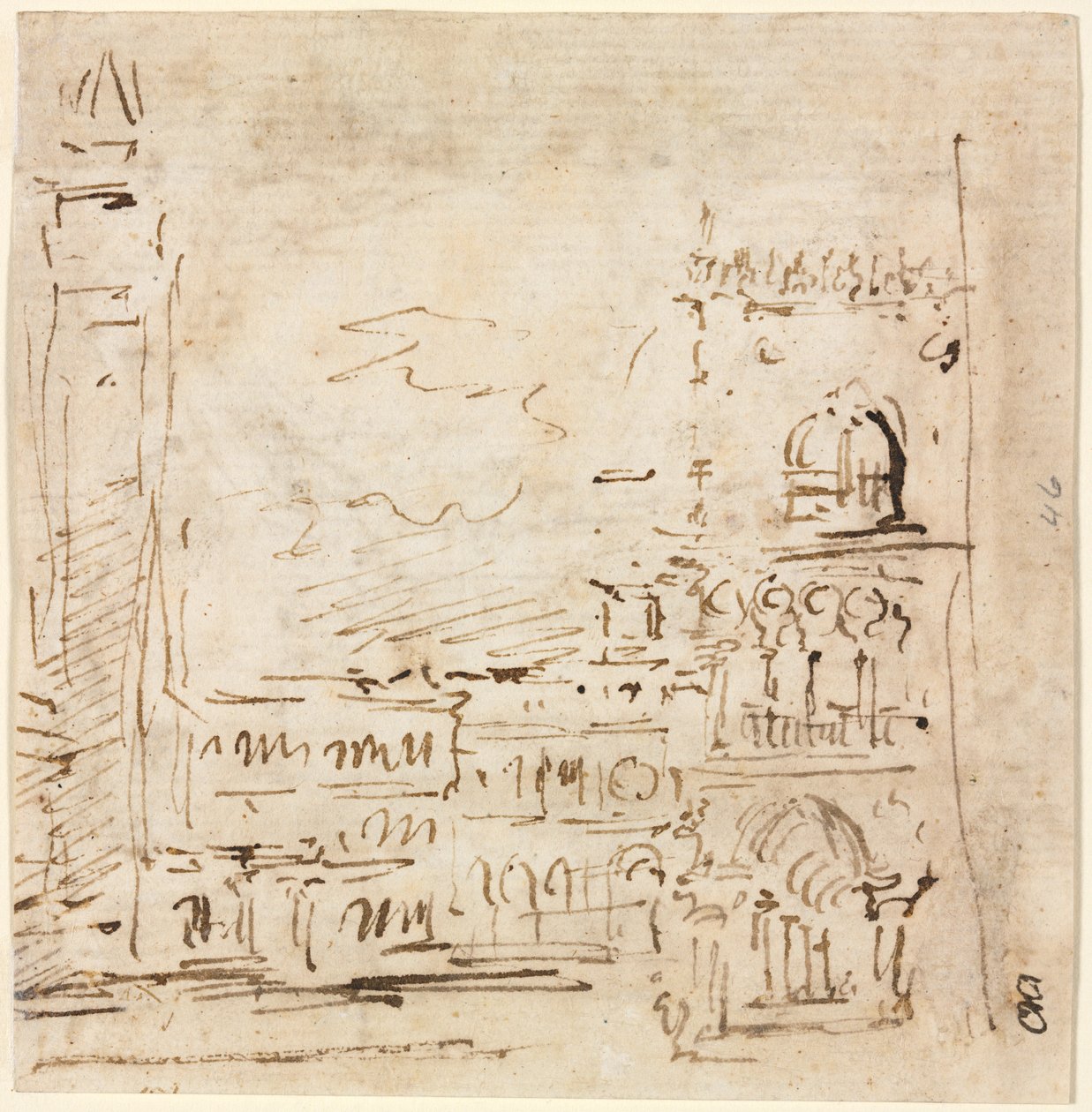 圣马可广场和总督宫（1773-1778）。 作者 弗朗切斯科·瓜迪（Francesco Guardi）