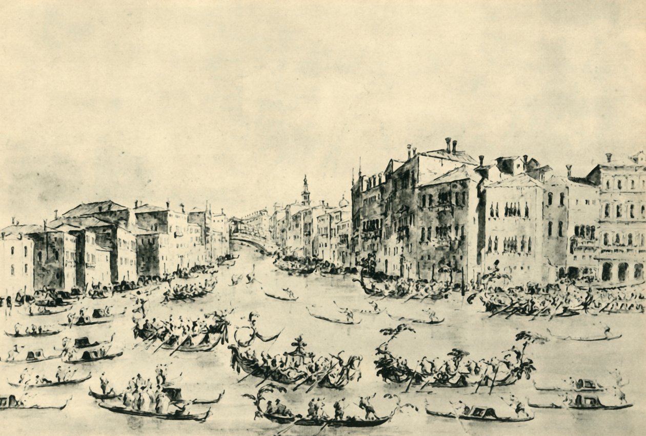 1943年中叶，威尼斯大运河上的帆船赛，1943年。 作者 弗朗切斯科·瓜迪（Francesco Guardi）