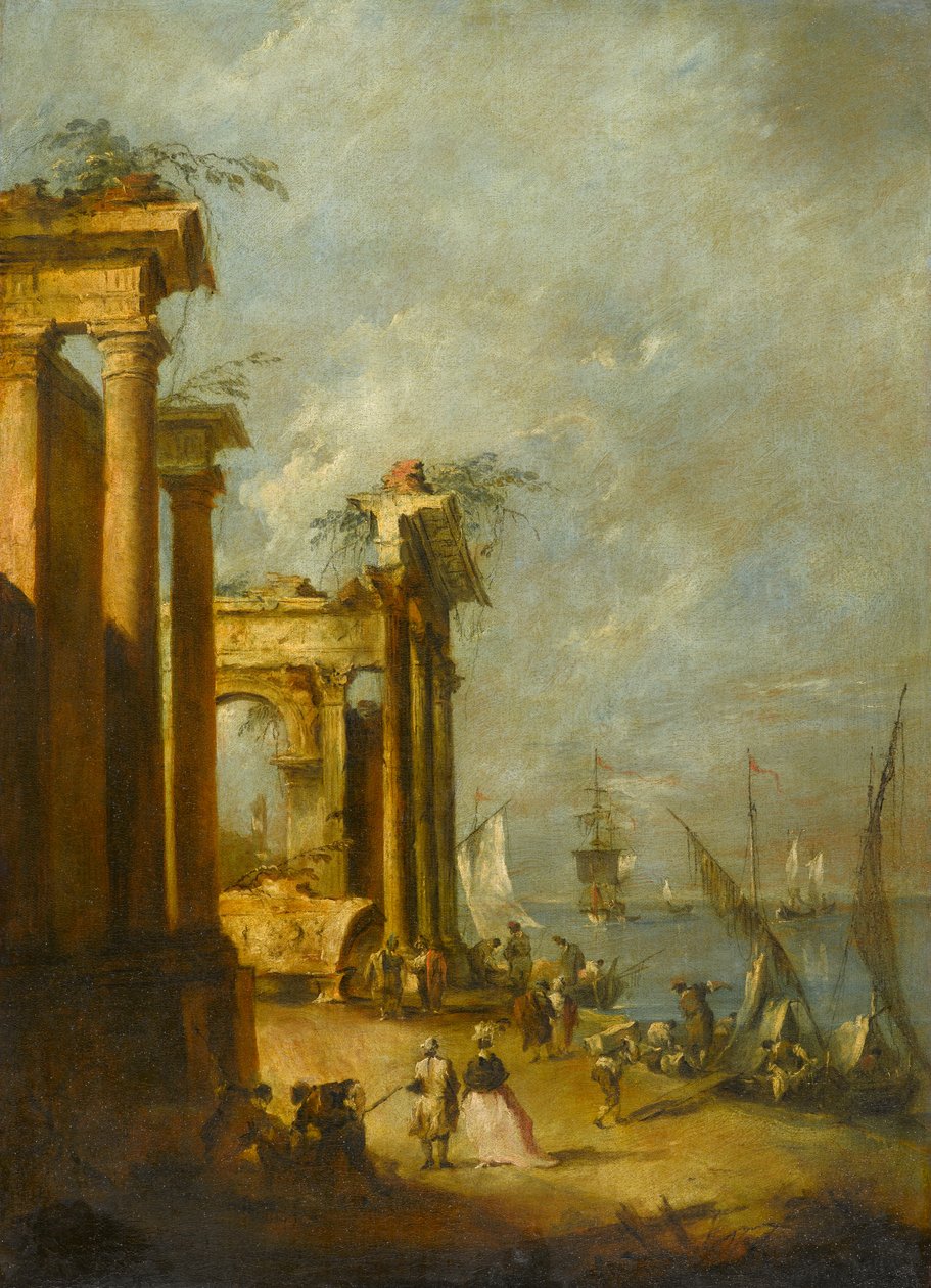 罗马遗址附近的泻湖，1765-1775 作者 弗朗切斯科·瓜迪（Francesco Guardi）