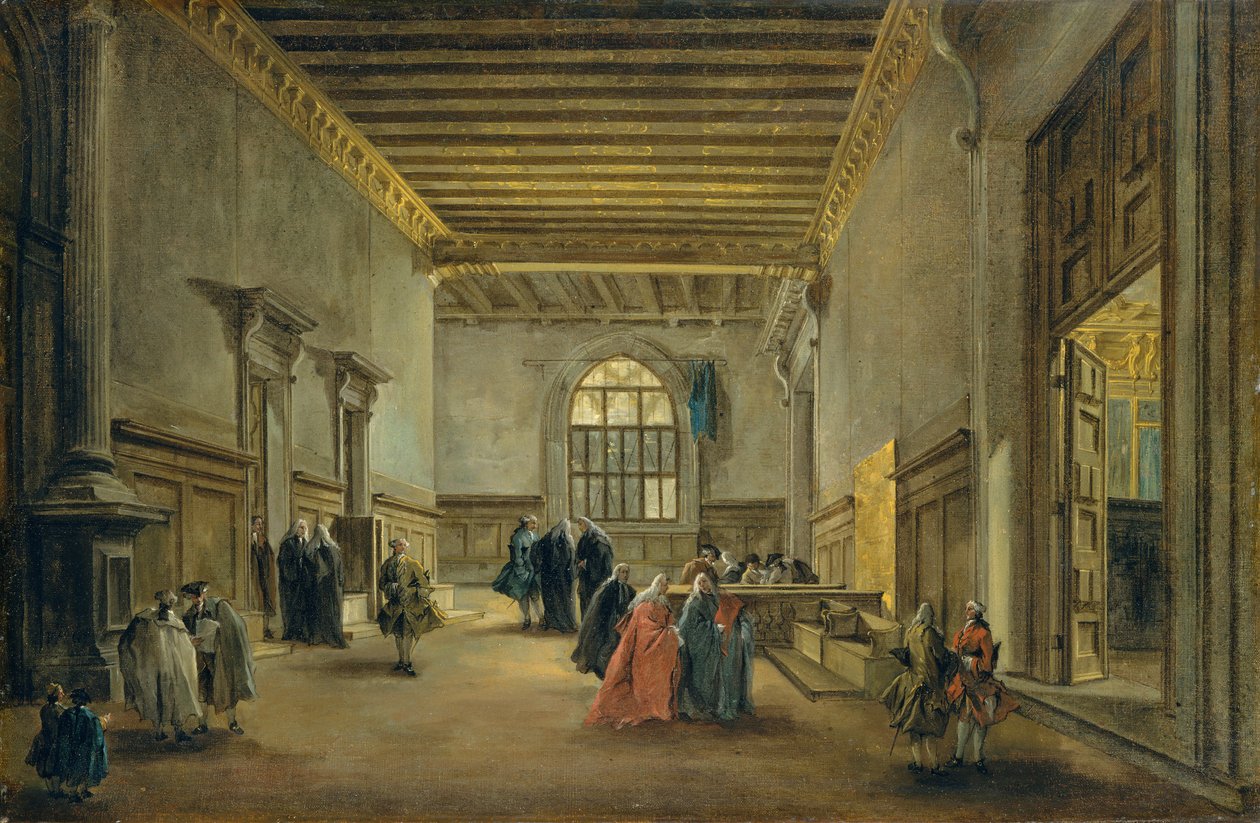 大理事会大厅前厅，ca。 1765年至1768年。 作者 弗朗切斯科·瓜迪（Francesco Guardi）
