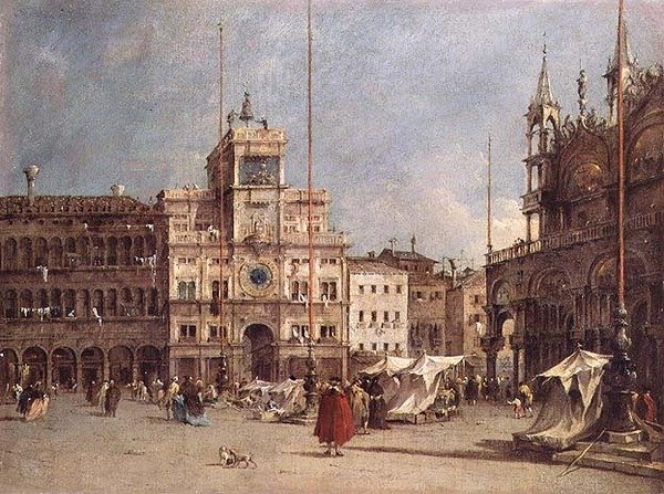 威尼斯钟楼（布面油画） 作者 弗朗切斯科·瓜迪（Francesco Guardi）