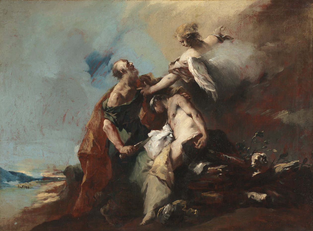以撒的牺牲，1750年代。 作者 弗朗切斯科·瓜迪（Francesco Guardi）