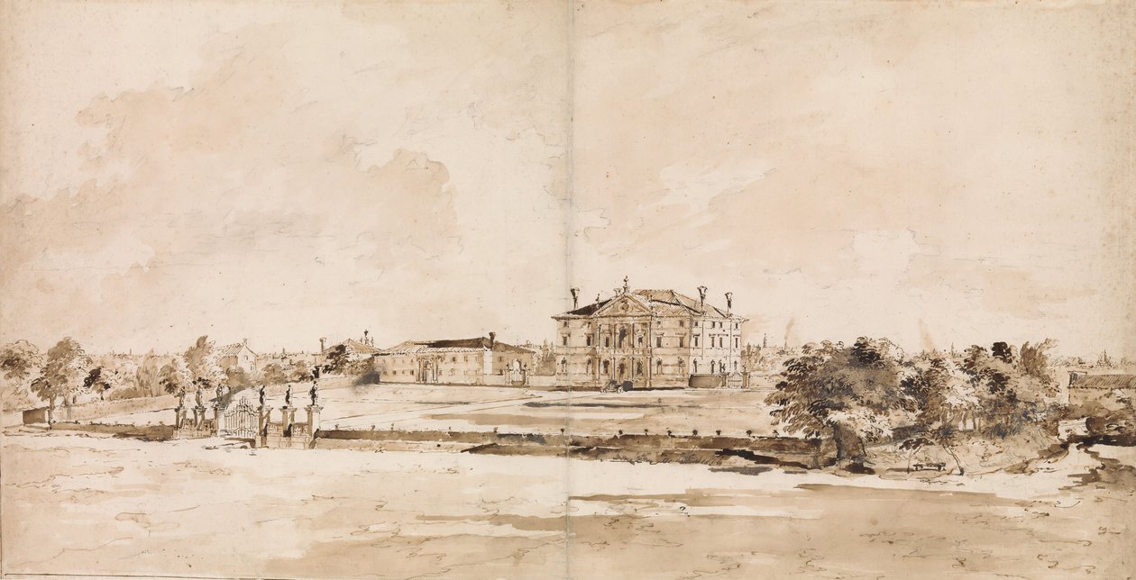 Loredan别墅，靠近特雷维索，约1778年。 作者 弗朗切斯科·瓜迪（Francesco Guardi）