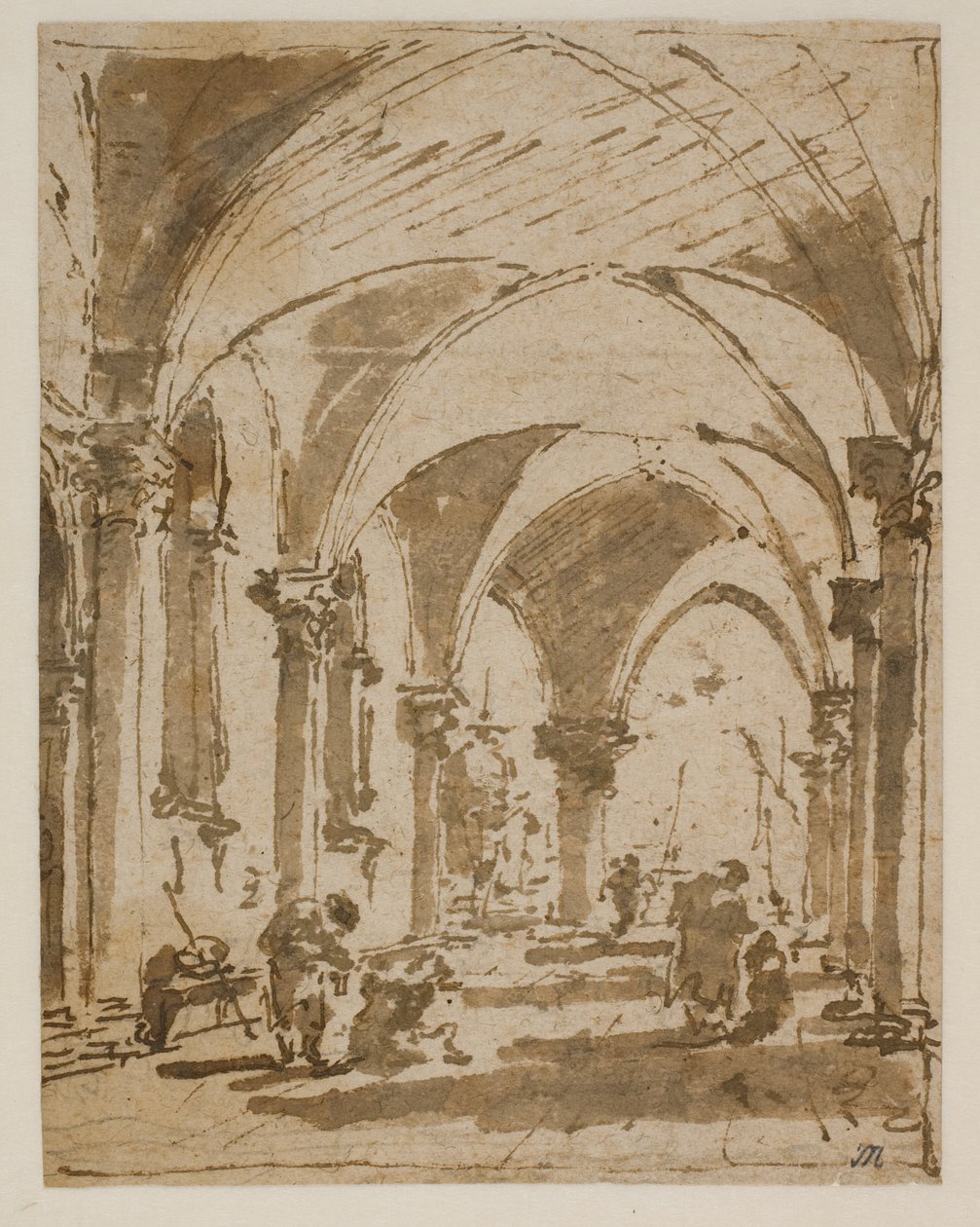 朝向广场的总督府拱廊 作者 弗朗切斯科·瓜迪（Francesco Guardi）