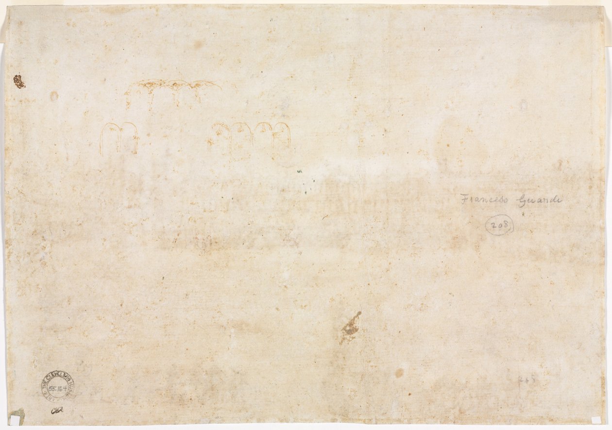拱门的三个草图，1782年。 作者 弗朗切斯科·瓜迪（Francesco Guardi）