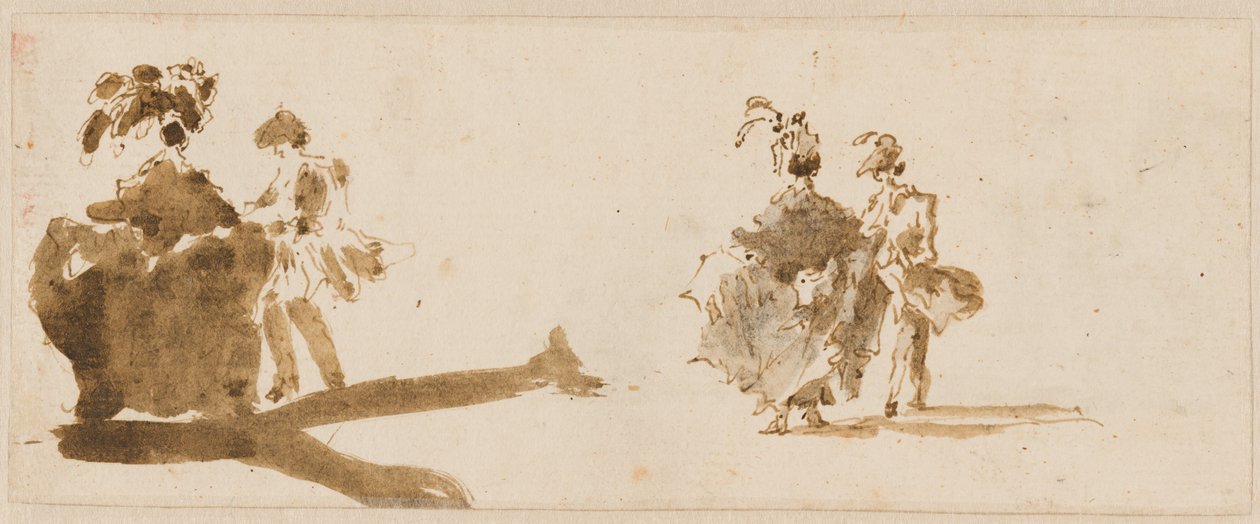 两位优雅的情侣[背面] 作者 弗朗切斯科·瓜迪（Francesco Guardi）
