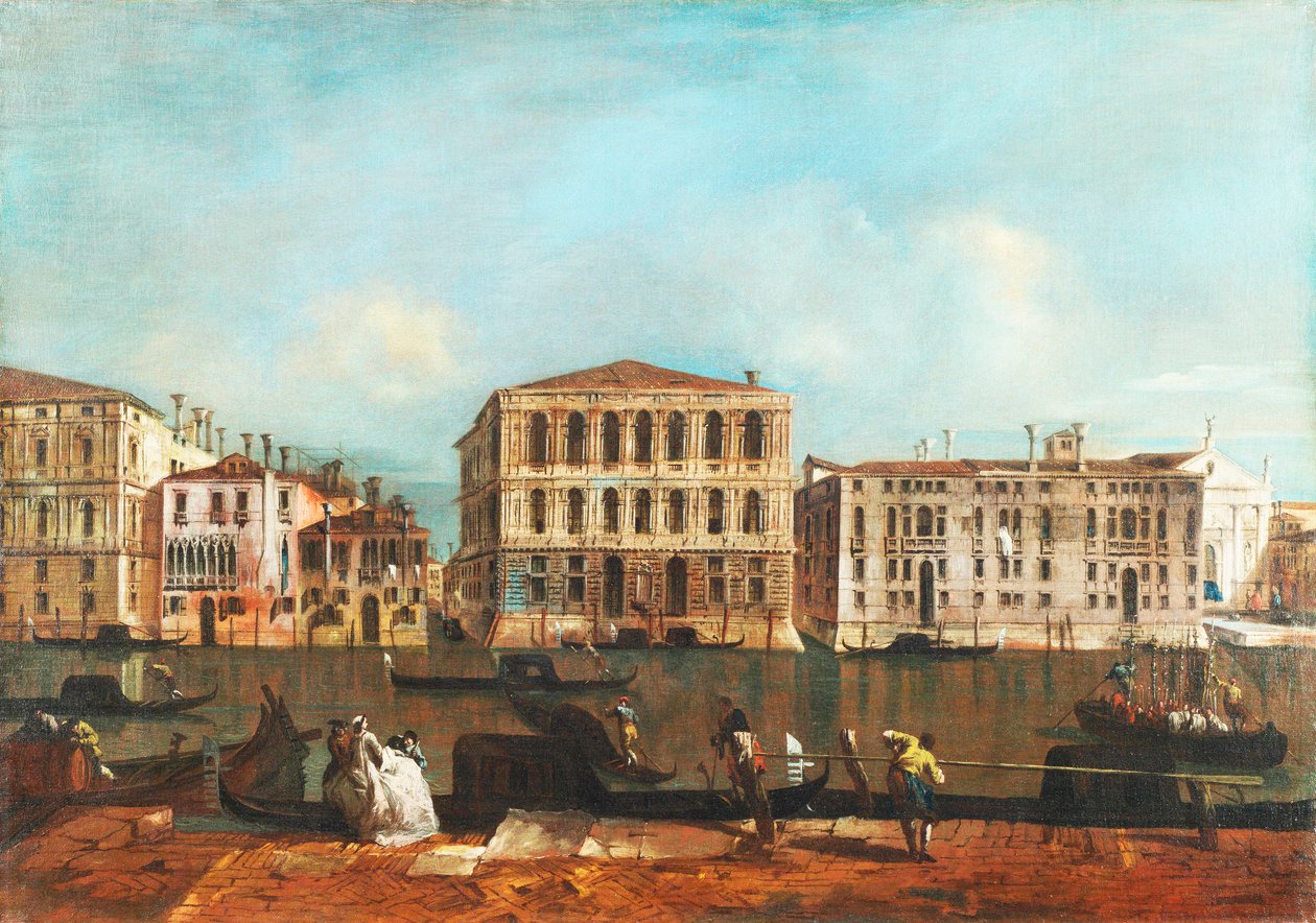 威尼斯：大运河与佩萨罗宫 作者 弗朗切斯科·瓜迪（Francesco Guardi）