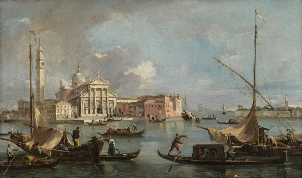 圣乔治-马焦雷景观，约 1760 年（布面油画） 作者 弗朗切斯科·瓜迪（Francesco Guardi）