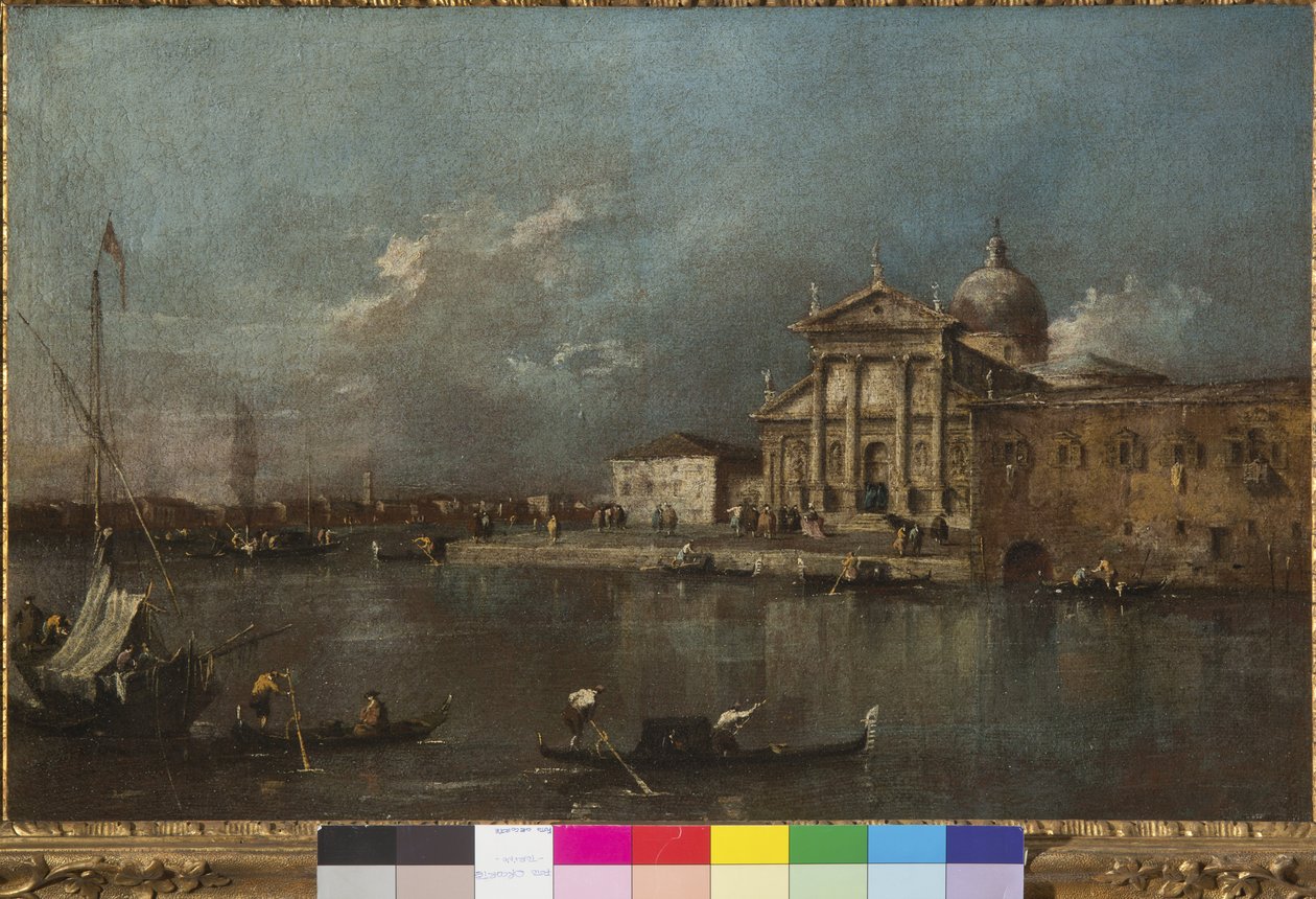 从朱迪卡（Giudecca）观看圣乔治·马焦雷（San Giorgio Maggiore）风景，1774-91年 作者 弗朗切斯科·瓜迪（Francesco Guardi）
