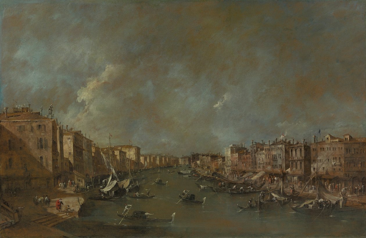从里亚托桥眺望大运河 作者 弗朗切斯科·瓜迪（Francesco Guardi）