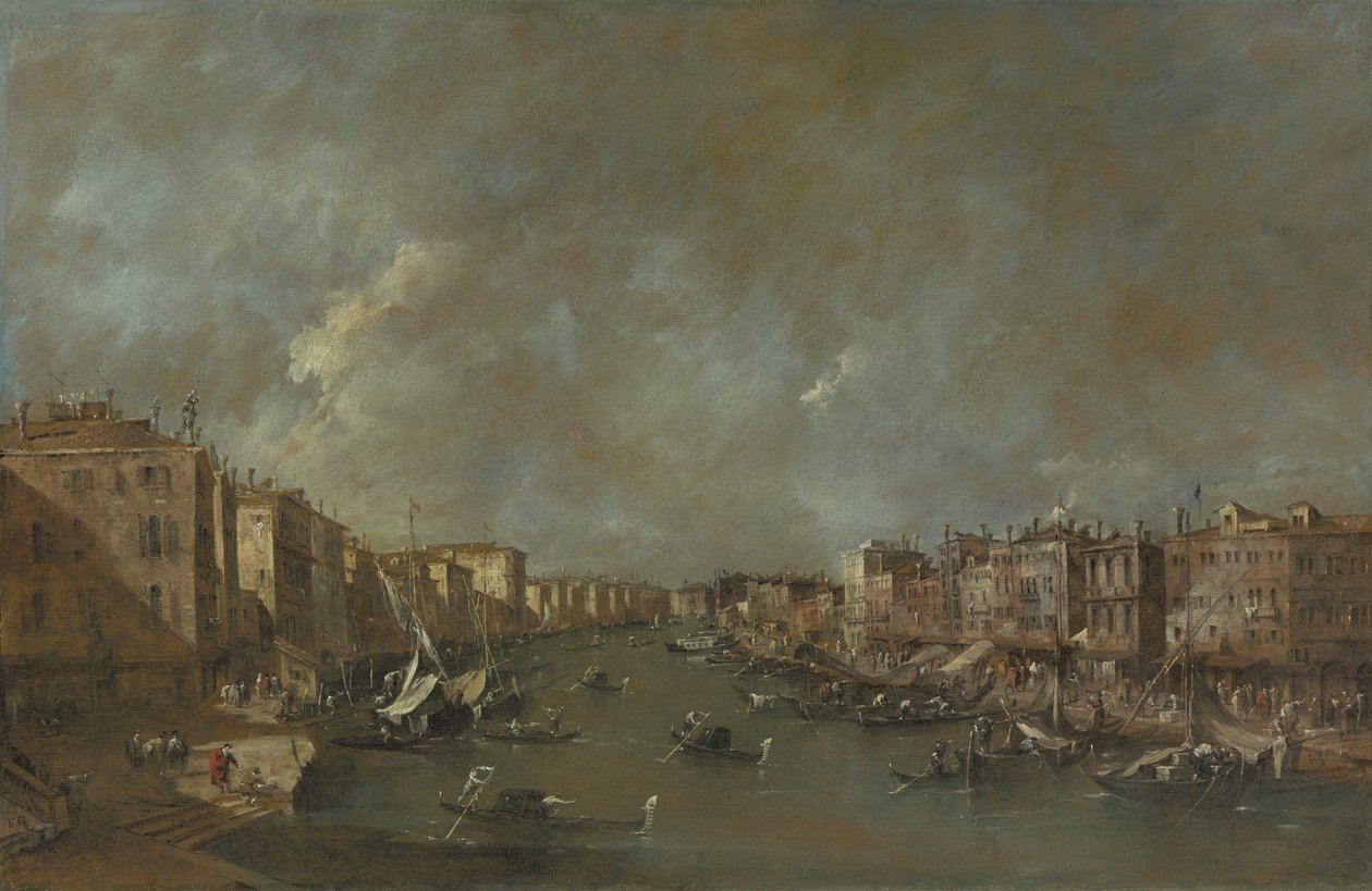 1775年以后，从Ponte di Rialto的大运河的看法 作者 弗朗切斯科·瓜迪（Francesco Guardi）