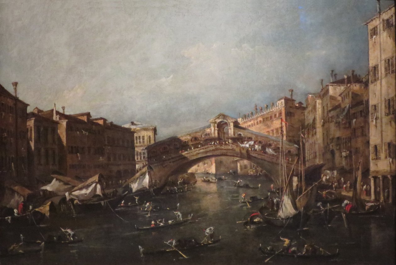 从大运河眺望威尼斯里亚托广场 作者 弗朗切斯科·瓜迪（Francesco Guardi）