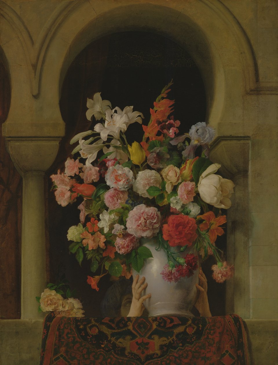 1881年在后宫的窗户上的花瓶 作者 弗朗切斯科·海耶兹（Francesco Hayez）