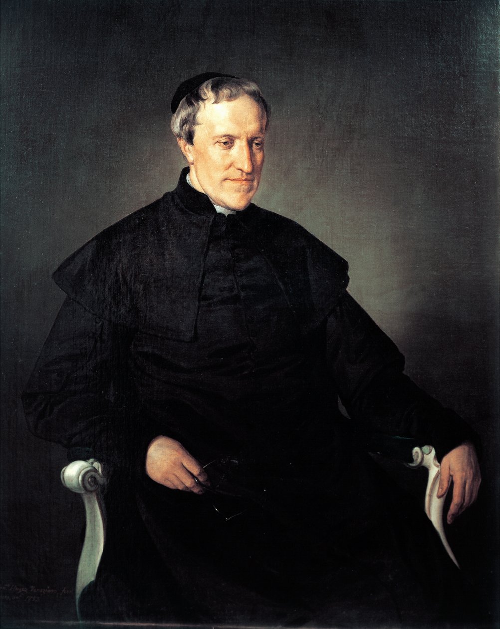 安东尼奥-罗斯米尼-塞尔巴蒂的肖像，由弗朗西斯科-哈耶兹（1791-1882）创作，布面油画 作者 弗朗切斯科·海耶兹（Francesco Hayez）