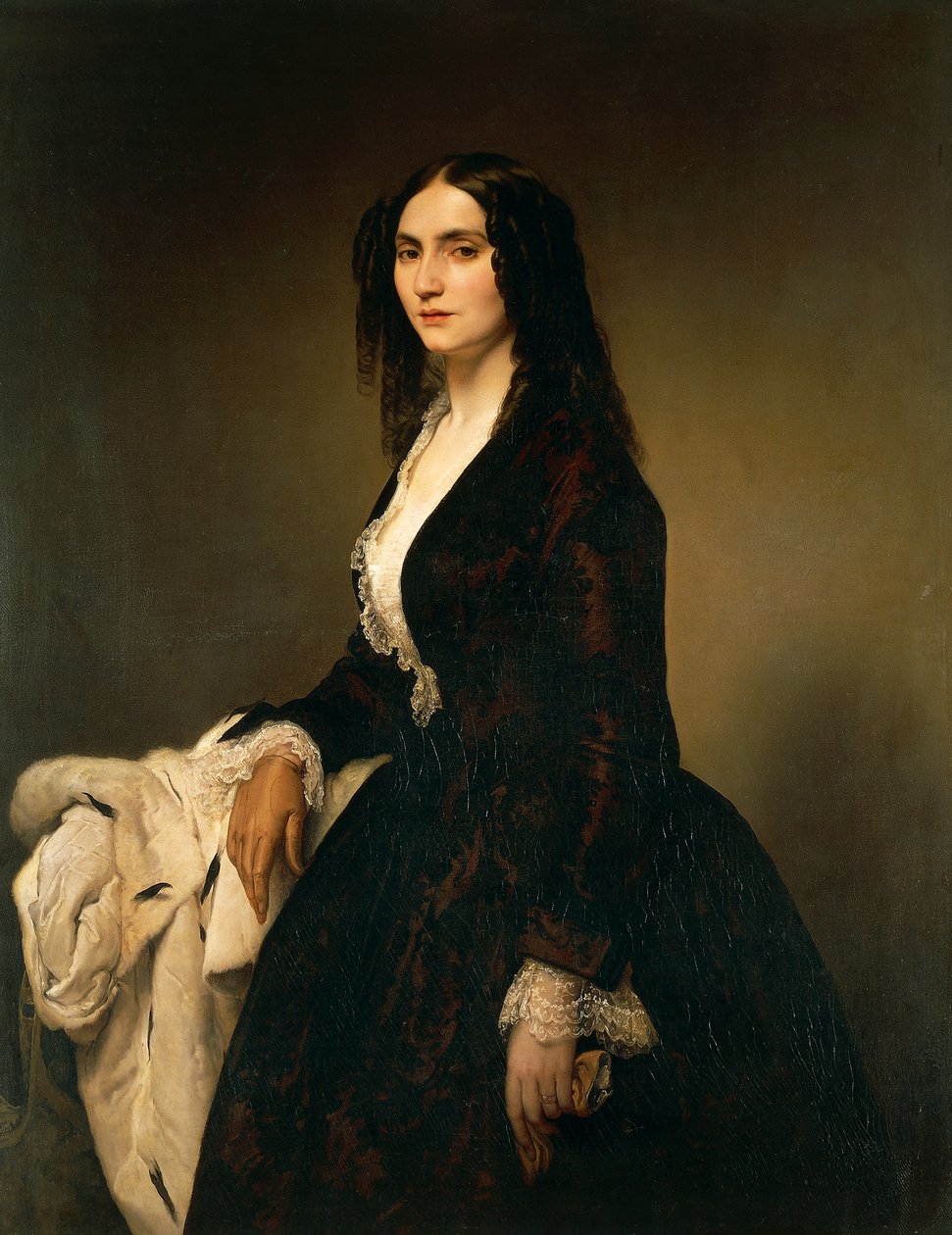 玛蒂尔德-尤瓦-布兰卡夫人的肖像，弗朗西斯科-哈耶兹（1791-1882），布面油画 作者 弗朗切斯科·海耶兹（Francesco Hayez）