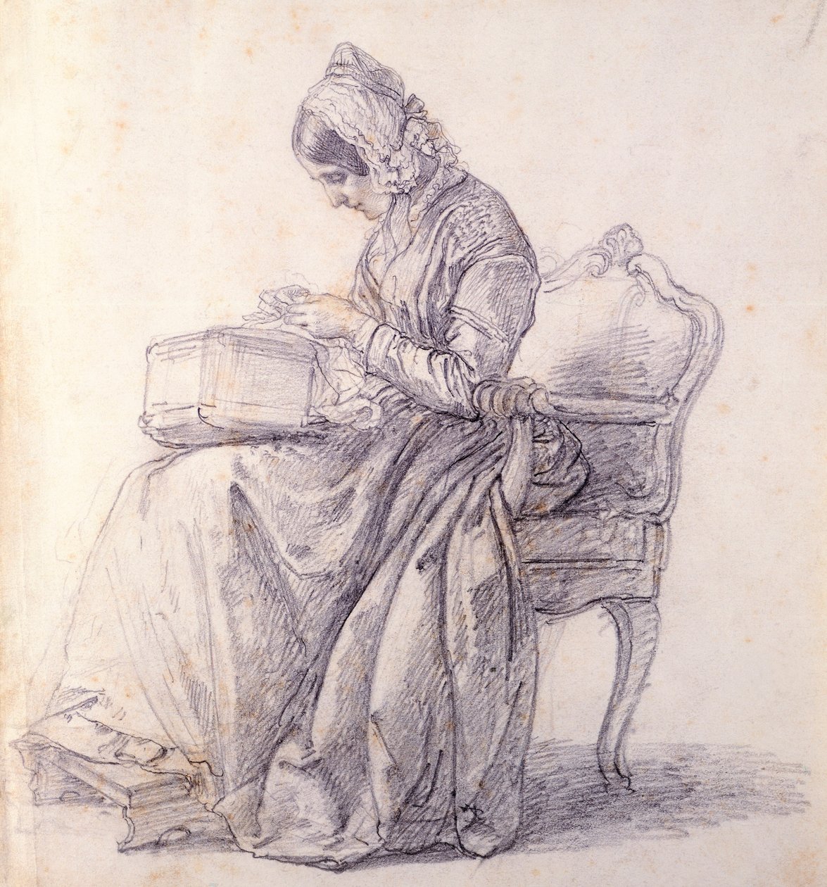 弗朗西斯科-哈耶兹（1791-1882）的妻子肖像，图画 作者 弗朗切斯科·海耶兹（Francesco Hayez）