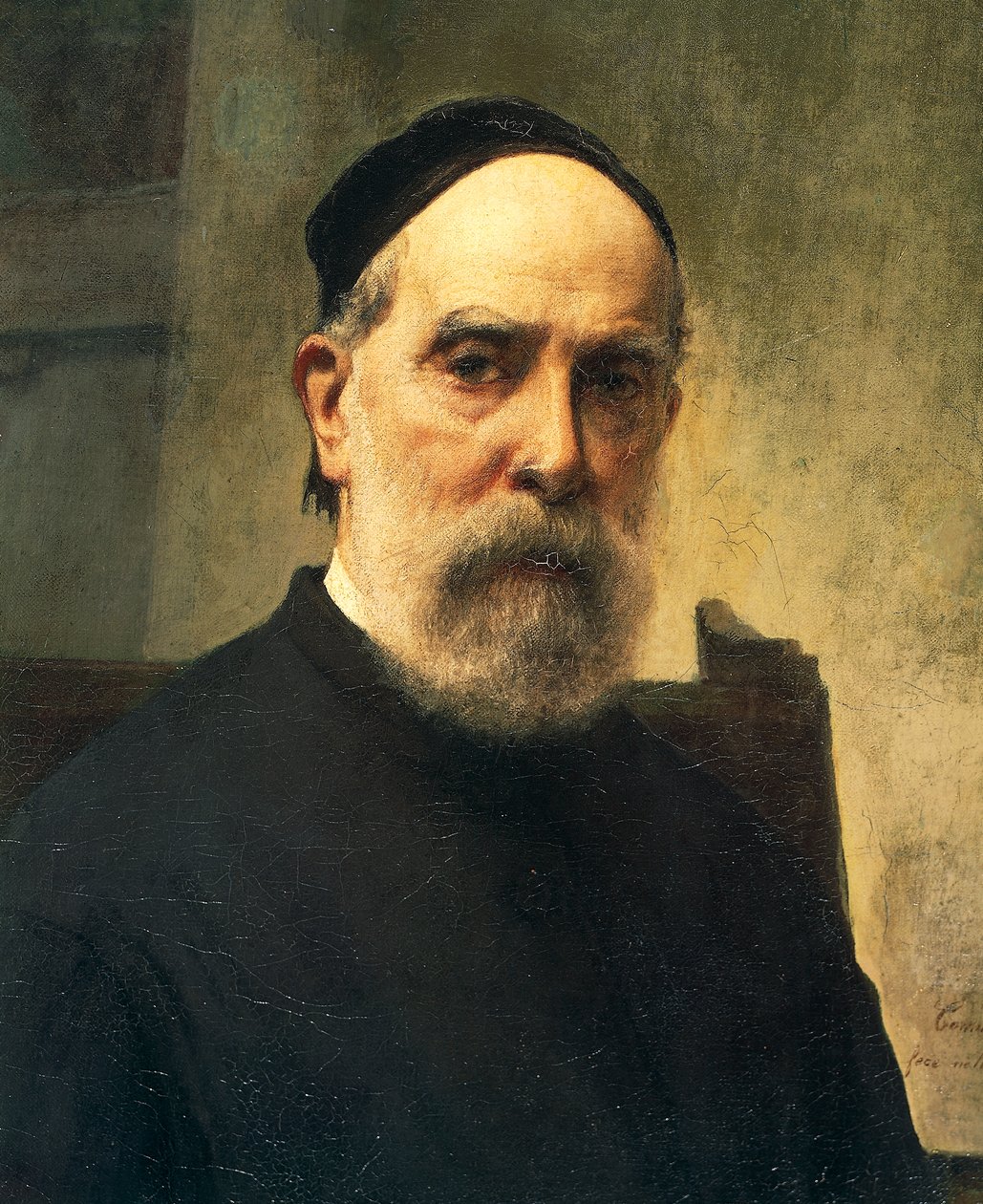 88岁时的自画像，由Francesco Hayez (1791-1882)创作，布面油画，58x46厘米，详图 作者 弗朗切斯科·海耶兹（Francesco Hayez）
