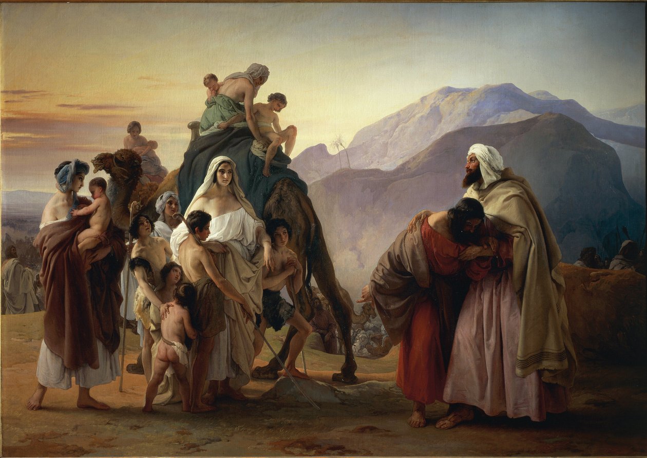 雅各与以扫的和解（布面油画 作者 弗朗切斯科·海耶兹（Francesco Hayez）