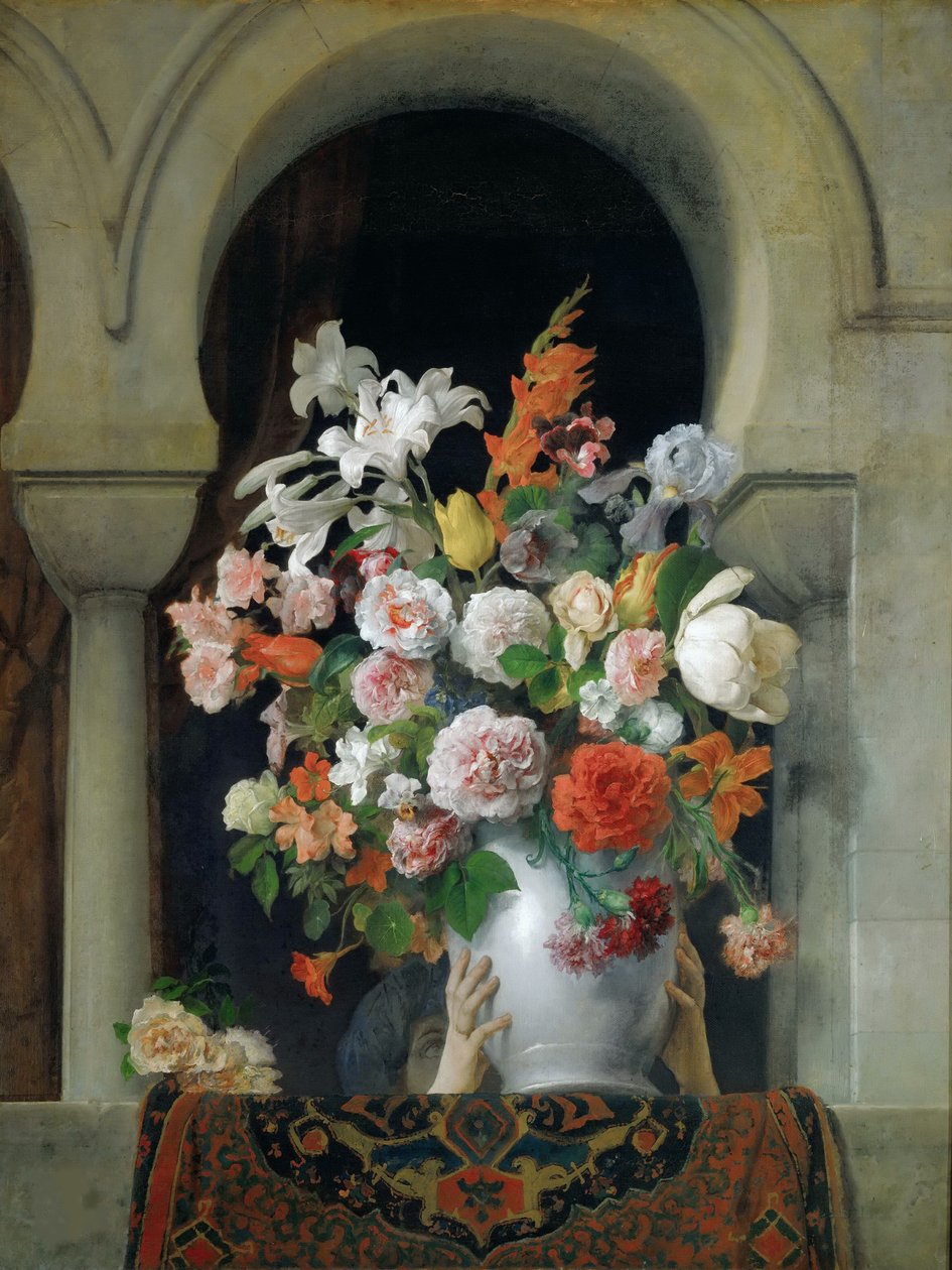 后宫窗上的花瓶，1881年。 作者 弗朗切斯科·海耶兹（Francesco Hayez）