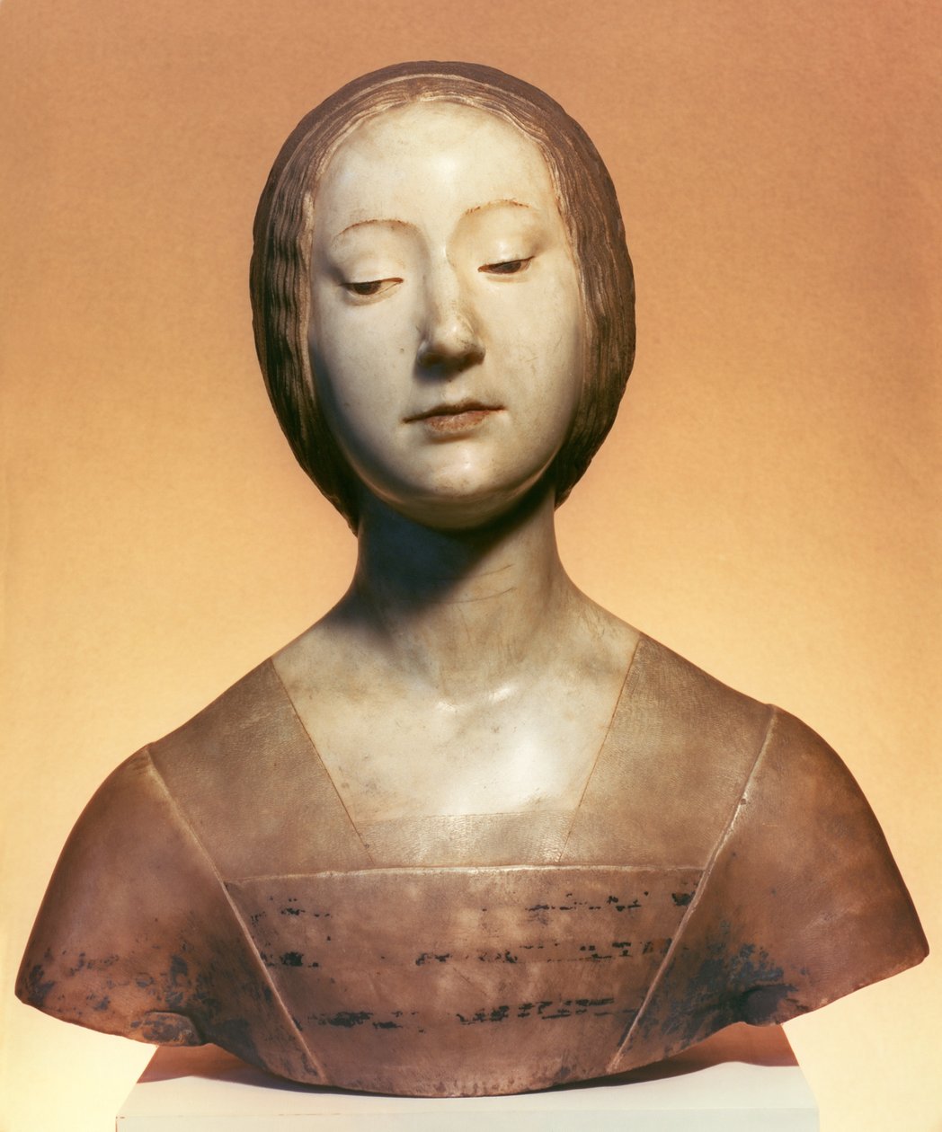 Isabella di Aragona（1470-1524）那不勒斯公主，1488年（部分着色大理石） 作者 弗朗切斯科·劳拉纳（Francesco Laurana）