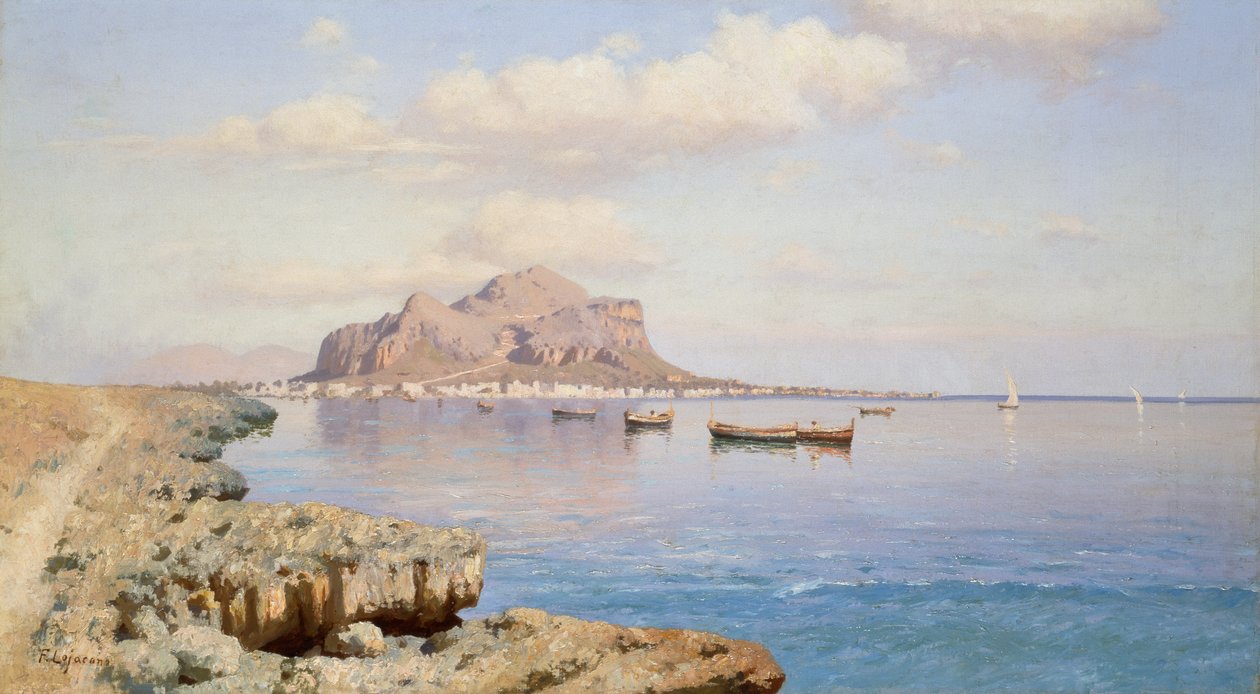 巴勒莫景观，弗朗西斯科·洛哈科诺（Francesco Lojacono，1838-1915 年）创作，布面油画，50.5x91.5 厘米 作者 弗朗切斯科·洛哈科诺（Francesco Lojacono）