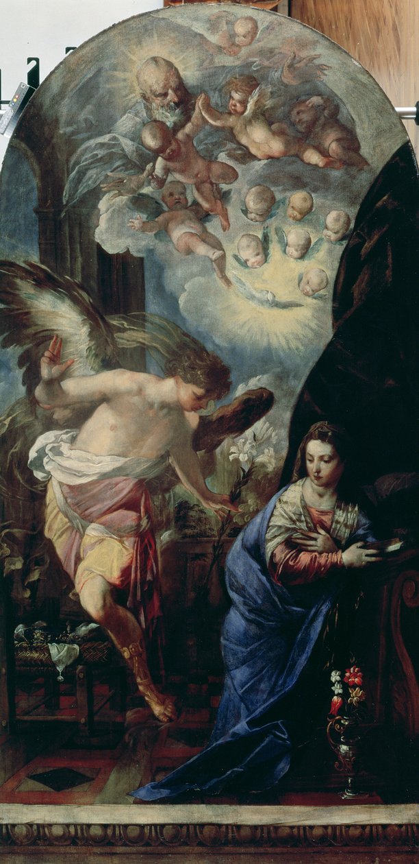 圣母领报》，约 1657-60 年（布面油画） 作者 弗朗切斯科·马菲（Francesco Maffei）