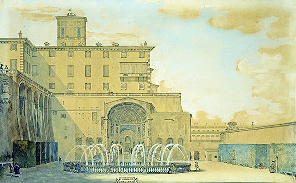 罗马之景（纸上水彩） 作者 弗朗切斯科·帕尼尼（Francesco Panini）