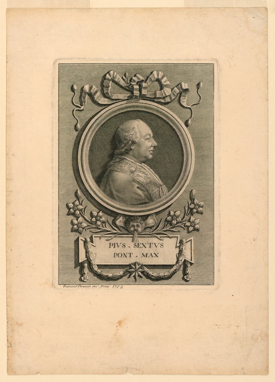教皇庇护六世（1775-1799年） 作者 弗朗切斯科·皮拉内西（Francesco Piranesi）