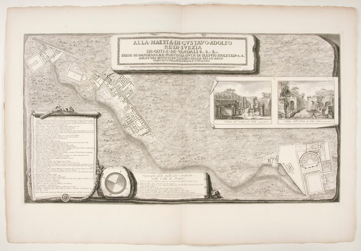 庞贝城发现的工厂地形图 作者 弗朗切斯科·皮拉内西（Francesco Piranesi）