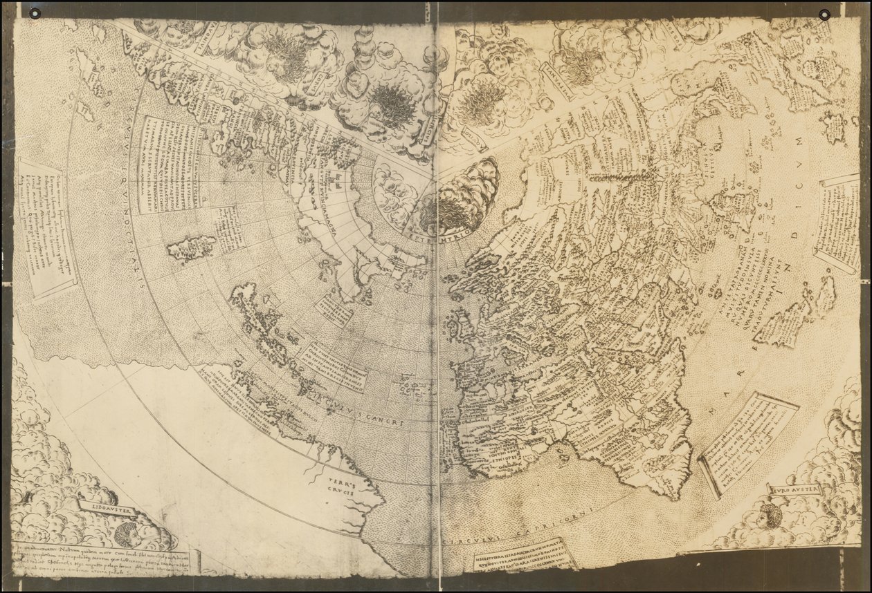 1506 年康塔里尼-罗塞利世界地图 作者 弗朗切斯科·罗塞利（Francesco Rosselli）