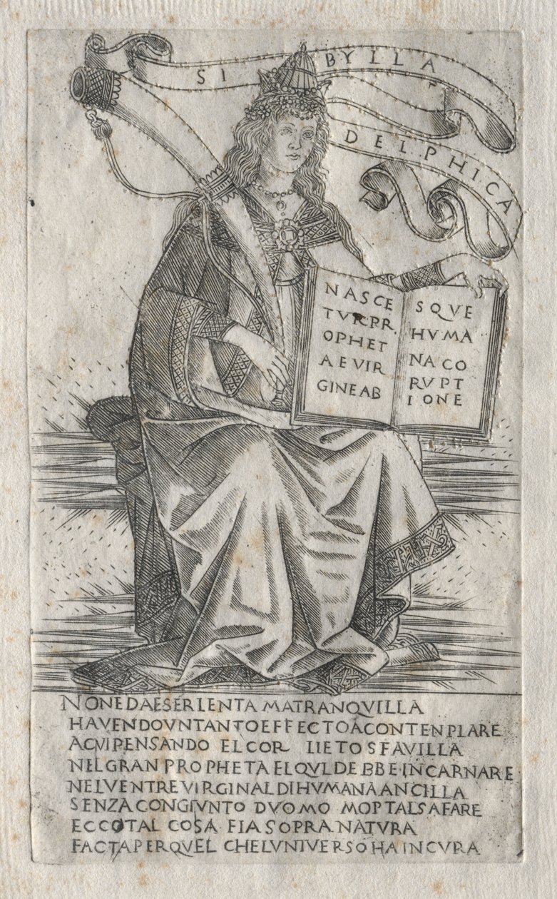 西比尔斯（Sibyls）：德尔菲·西比（Delphian Sibyl），1400年代。 作者 弗朗切斯科·罗塞利（Francesco Rosselli）