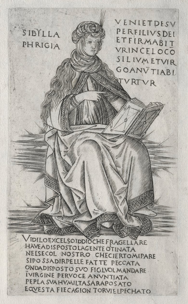 西比尔斯（Sibyls）：Phrygian Sibyl，c。 1470-1480。 作者 弗朗切斯科·罗塞利（Francesco Rosselli）
