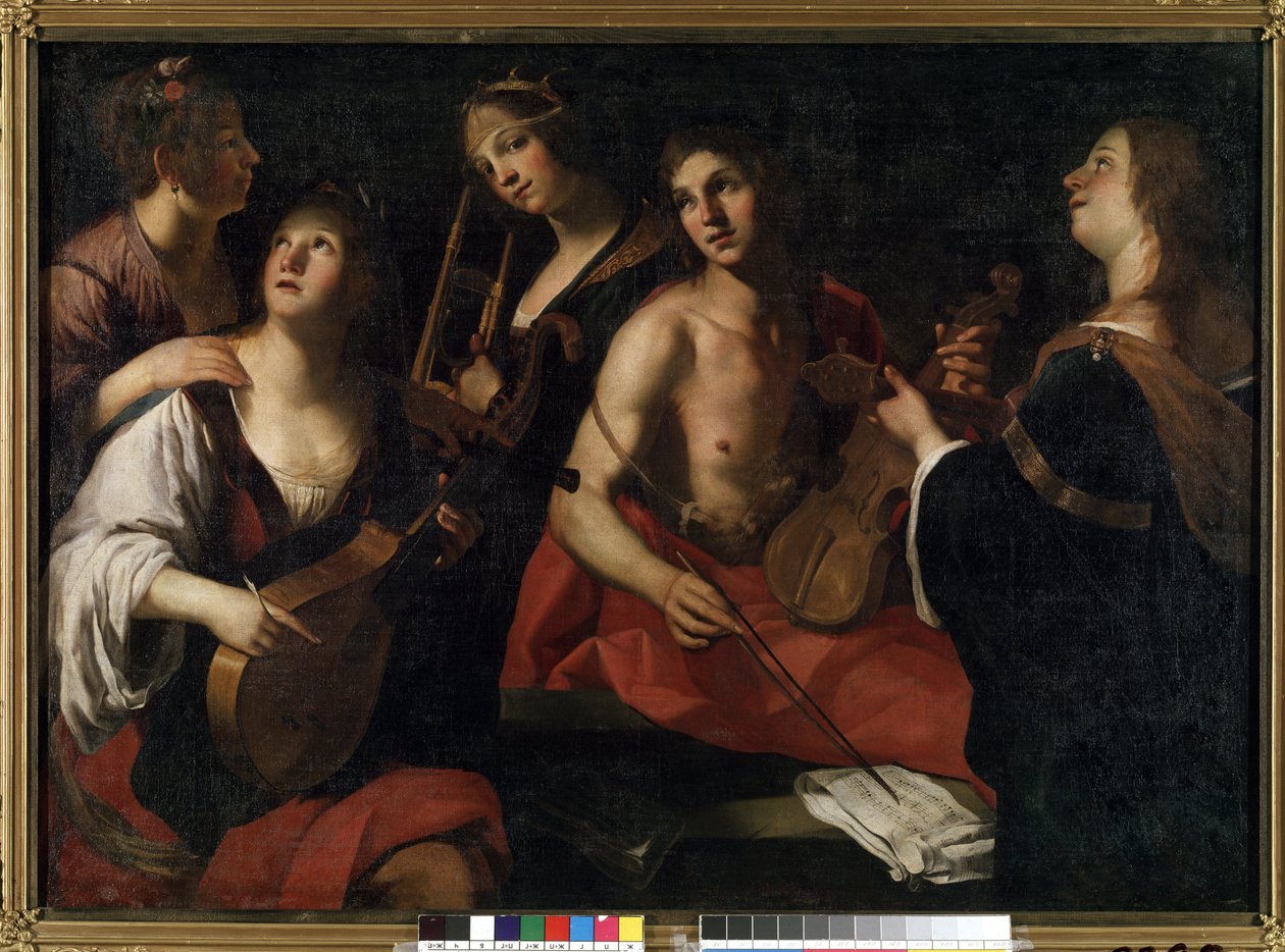 音乐会弗朗切斯科-鲁斯蒂奇（Francesco Rustici，约 1575-1626 年）的画作。布面油画 作者 弗朗切斯科·鲁斯蒂奇（Francesco Rustici）
