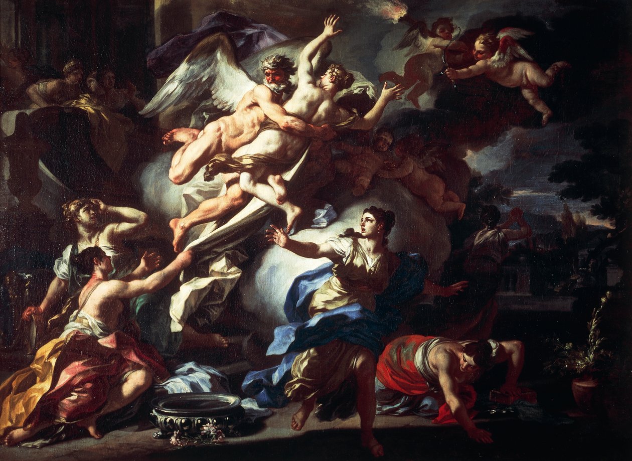 Boreas raping Orythia，Francesco Solimena（1657-1747 年）作，布面油画，99x135 厘米。 作者 弗朗切斯科·索利米娜（Francesco Solimena）